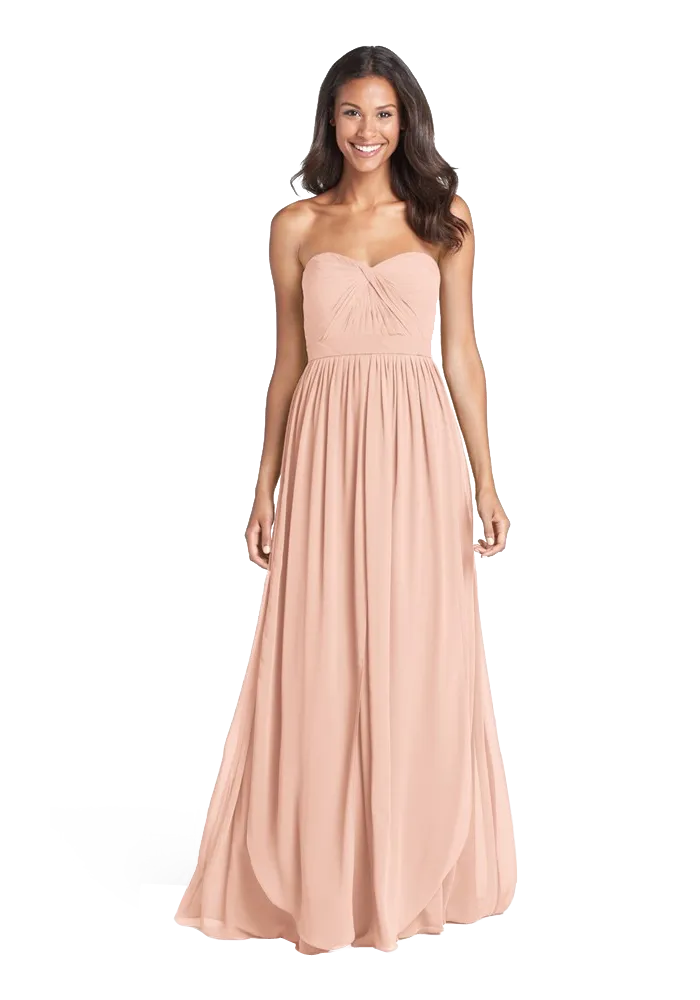 Aidan' Convertible Strapless Chiffon Gown
