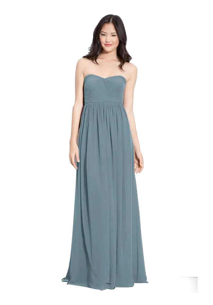 Aidan' Convertible Strapless Chiffon Gown