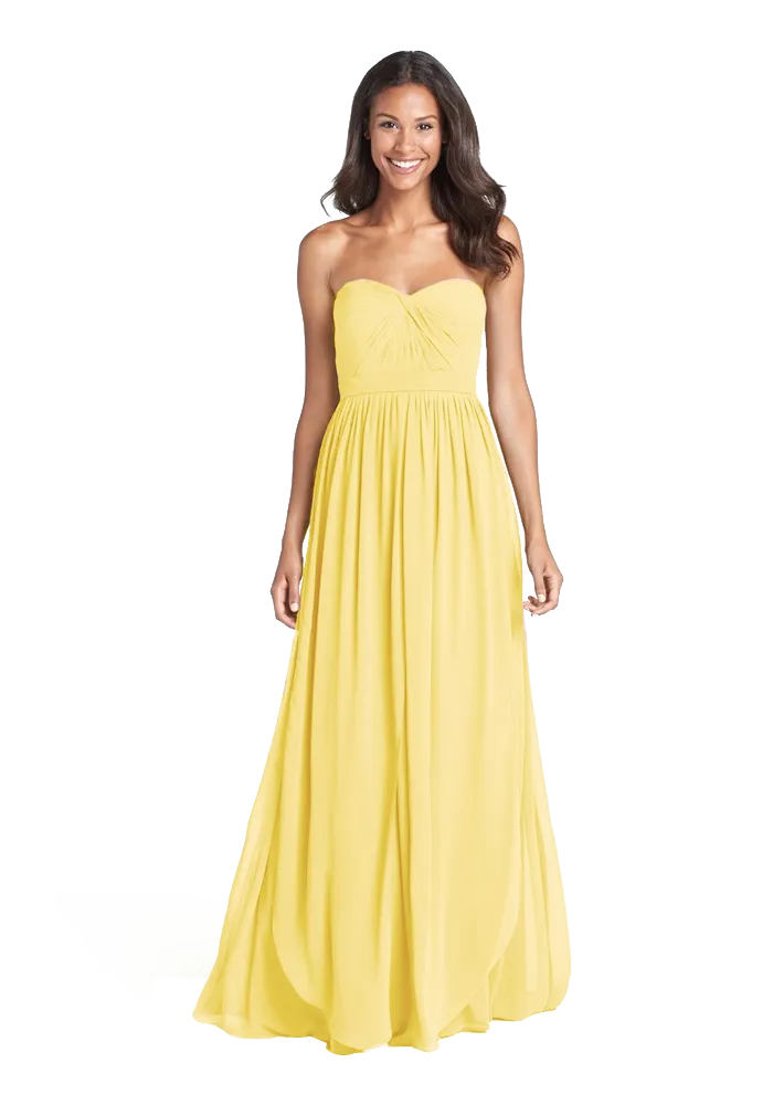 Aidan' Convertible Strapless Chiffon Gown