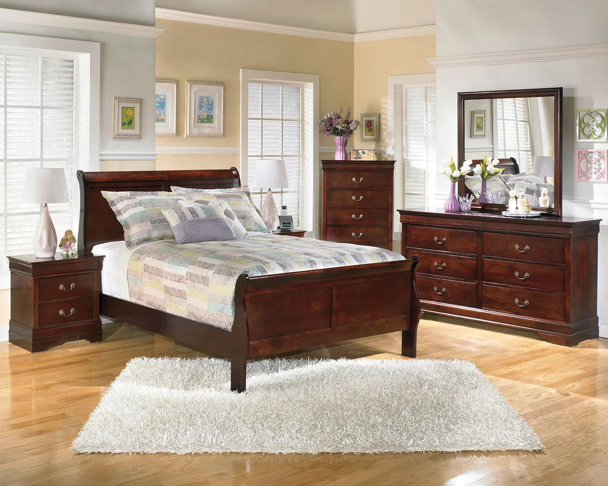 Alisdair - Dark Brown - 4 Pc. - Dresser, Mirror, Twin Sleigh Bed