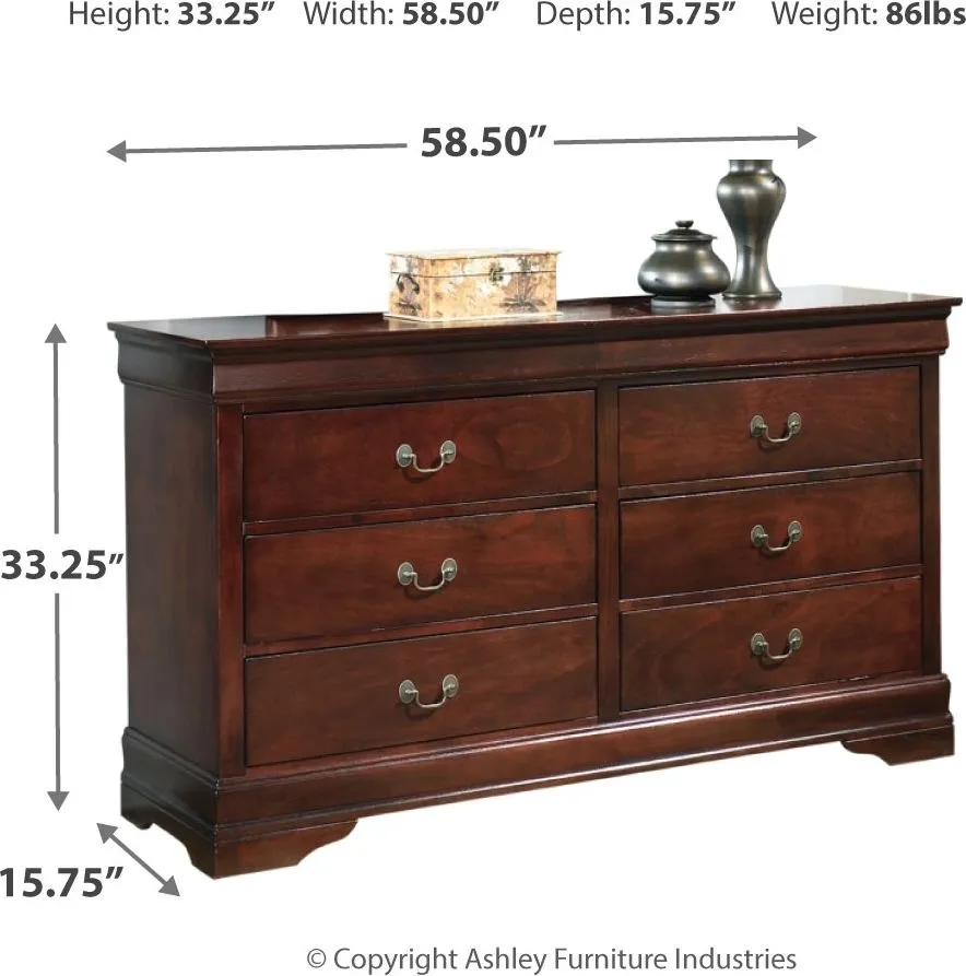 Alisdair - Dark Brown - 6 Pc. - Dresser, Mirror, Chest, Queen Sleigh Bed, Nightstand