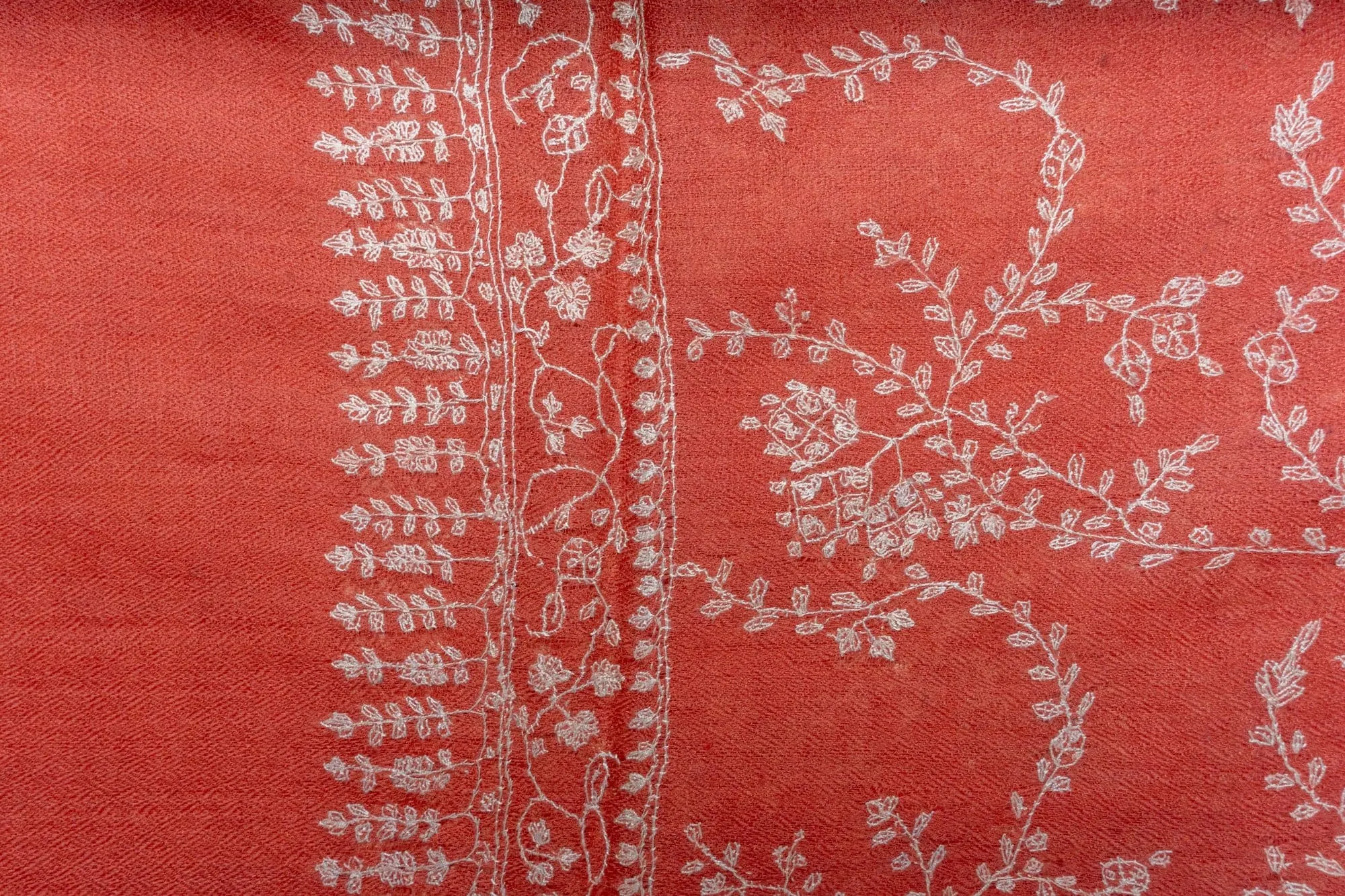 Autumn Radiance: Hand Embroidered Pure Pashmina Sozni Scarf
