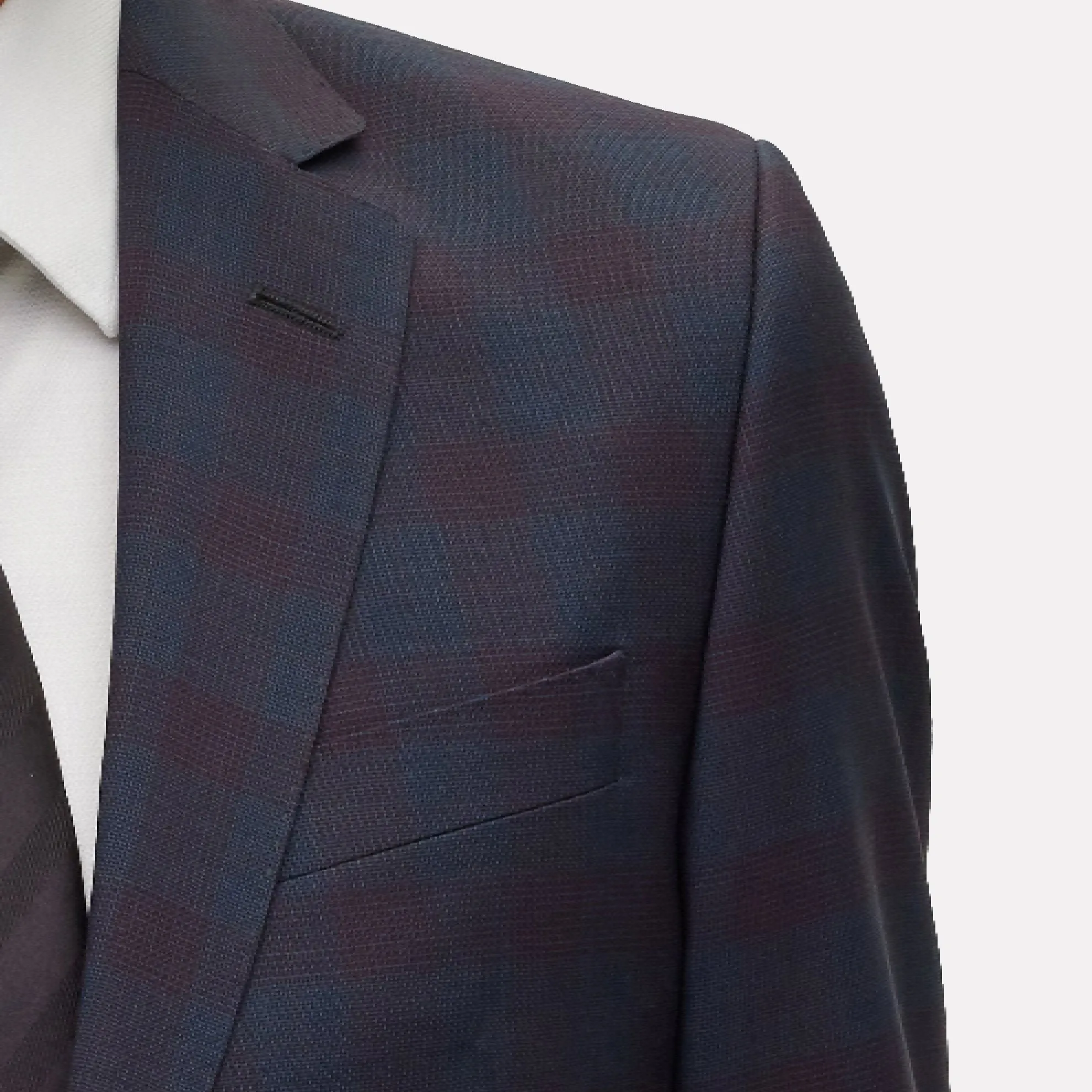 BOSS Slim-Fit Virgin Wool Plaid Suit / Dark Red