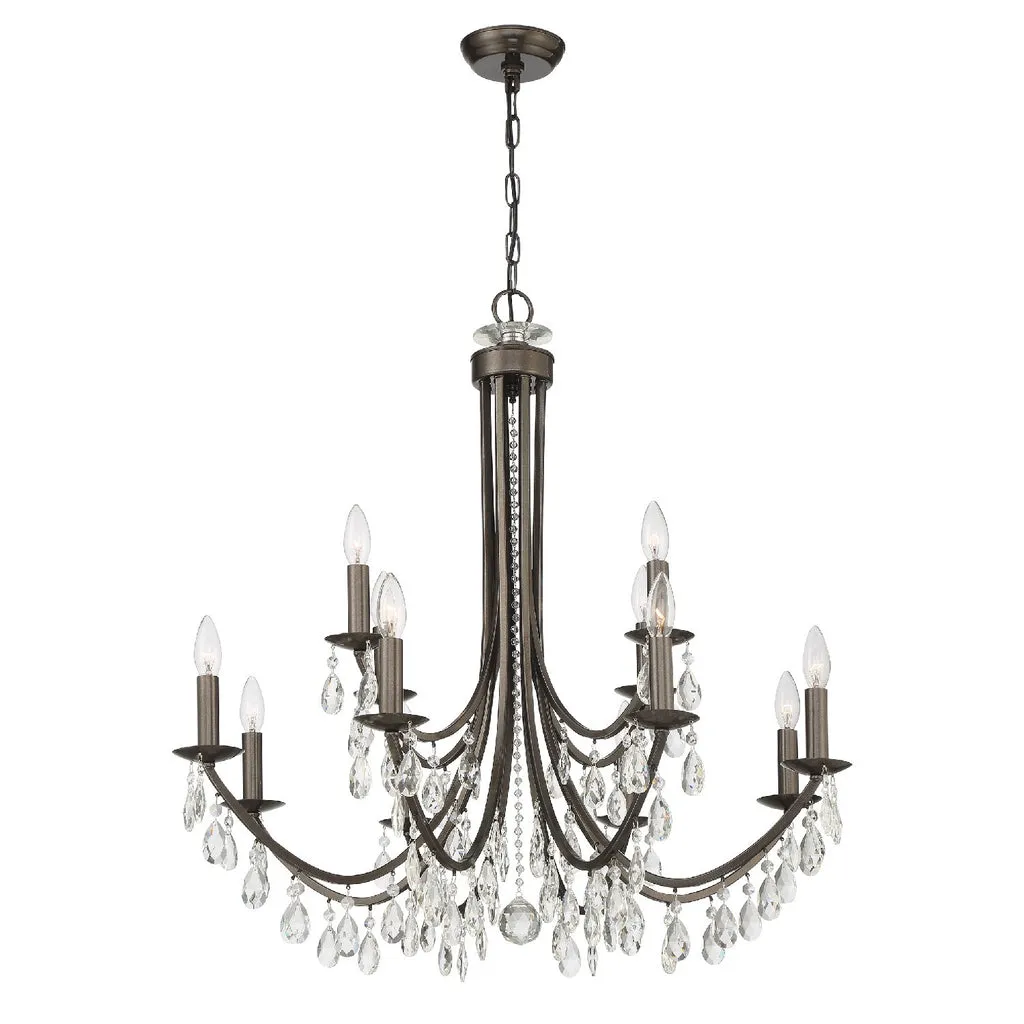 Bridgehampton 12 Light Swarovski Strass Crystal Vibrant Bronze Chandelier