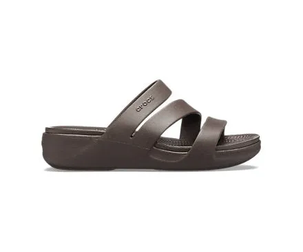 Crocs Womens Monterey Strappy Wedge - Espresso