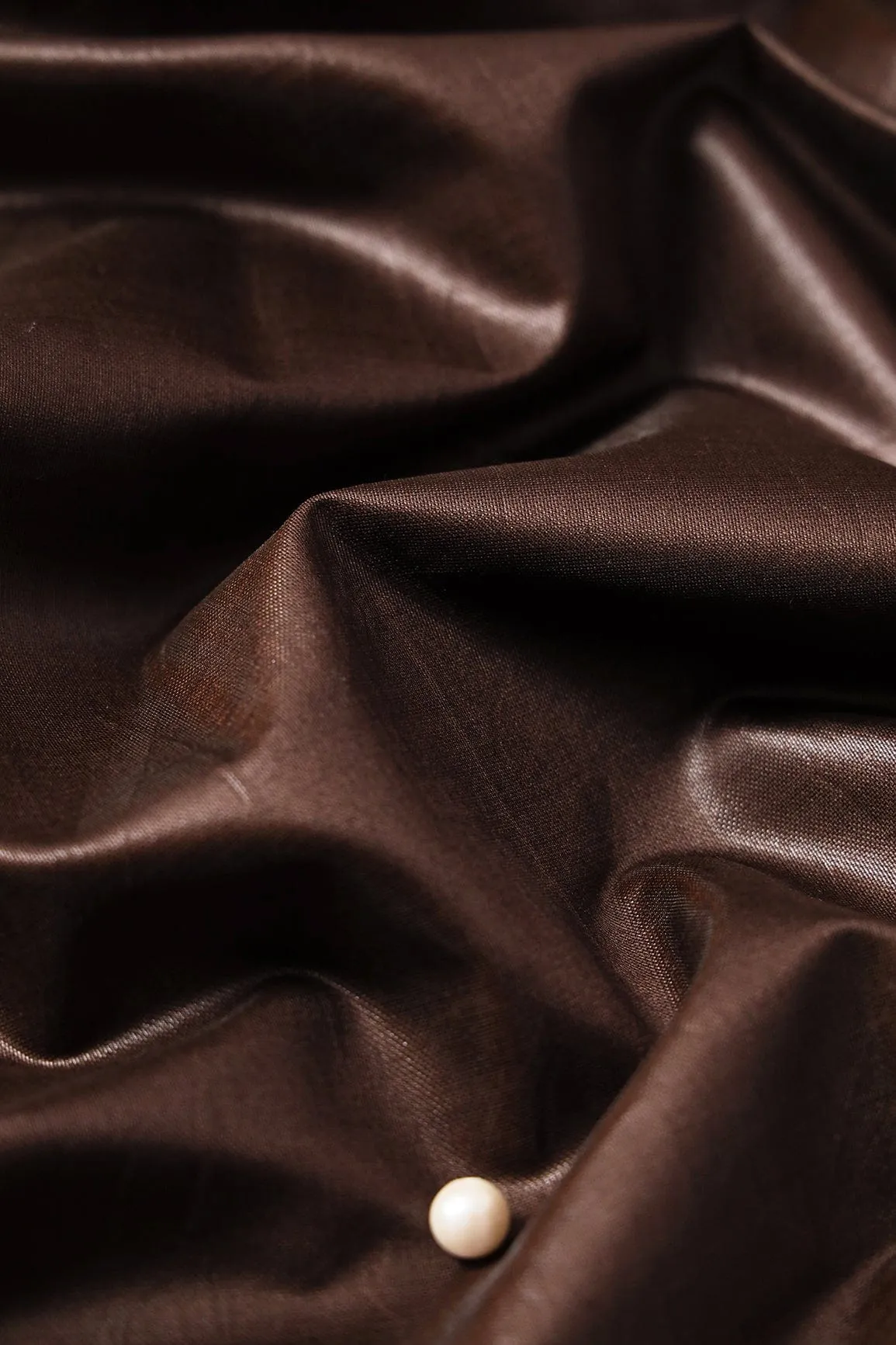 Dark Brown Viscose Chanderi Silk Unstitched Suit (2 Piece)