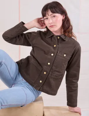 Denim Work Jacket - Espresso Brown