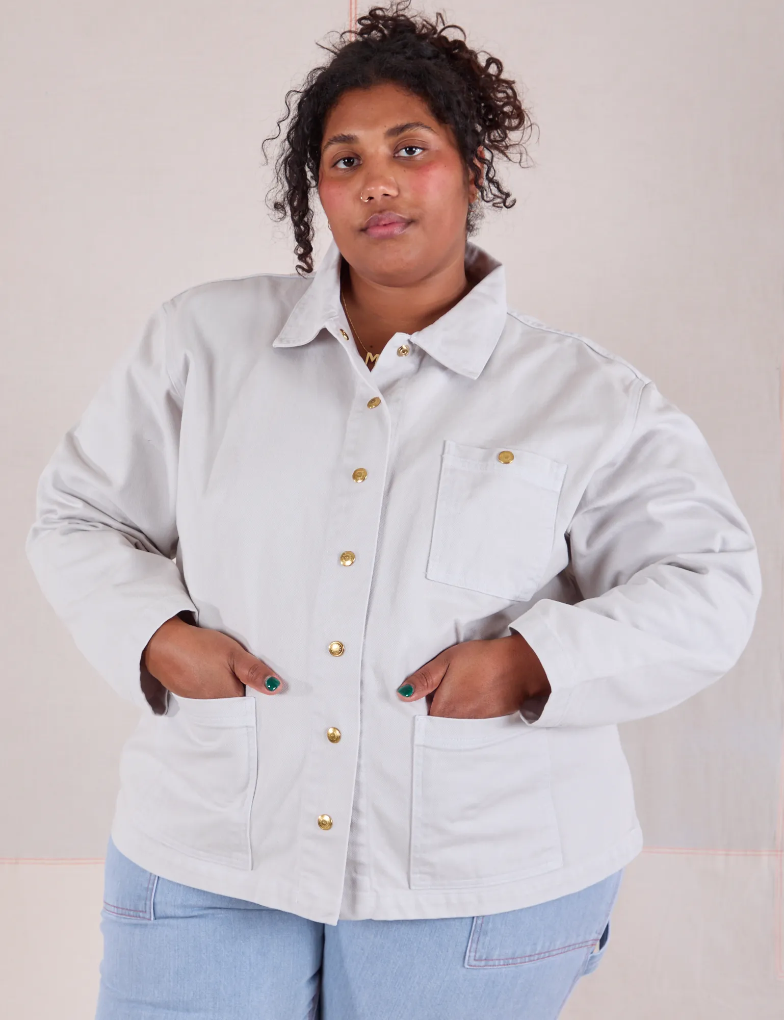 Denim Work Jacket - Stone White