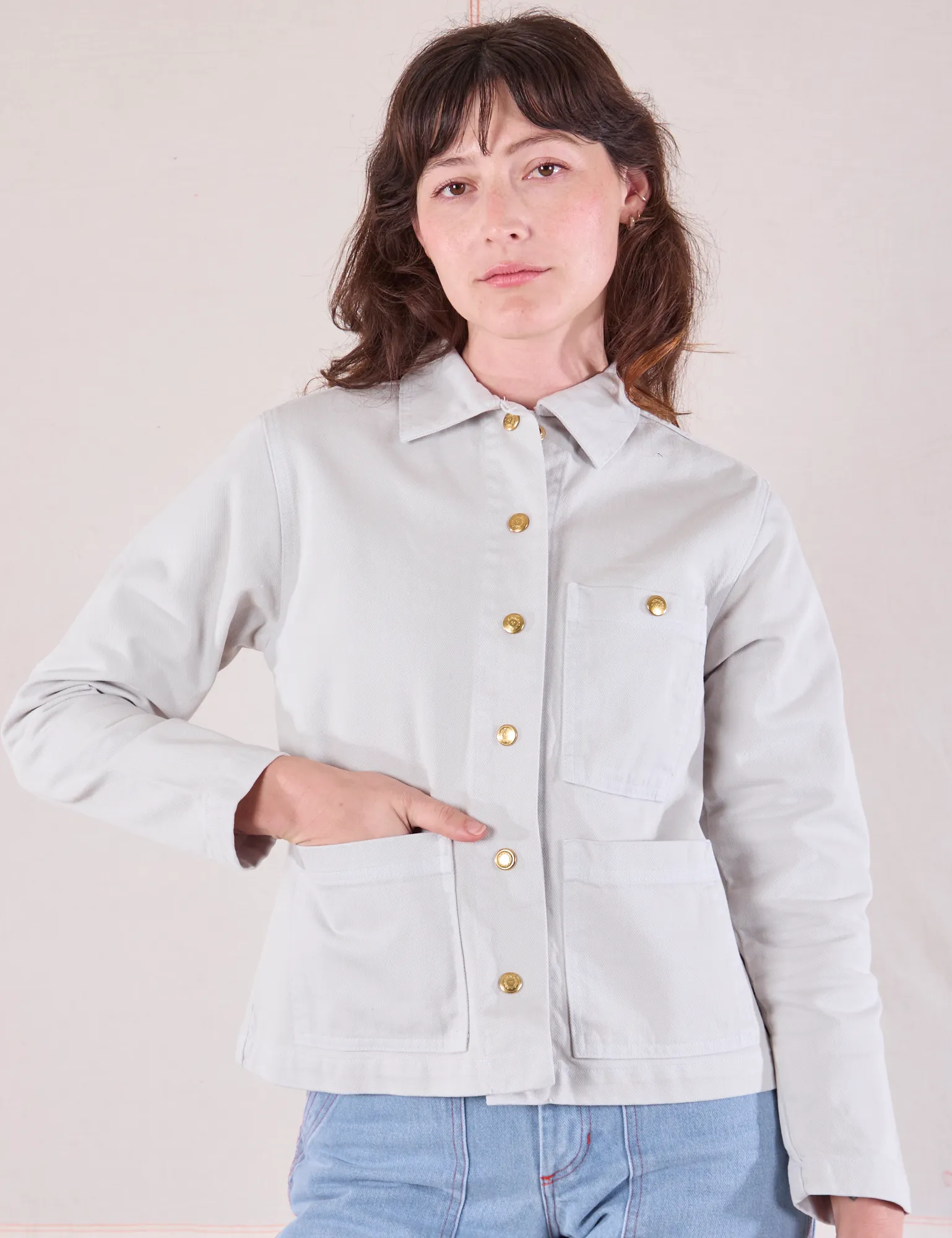 Denim Work Jacket - Stone White