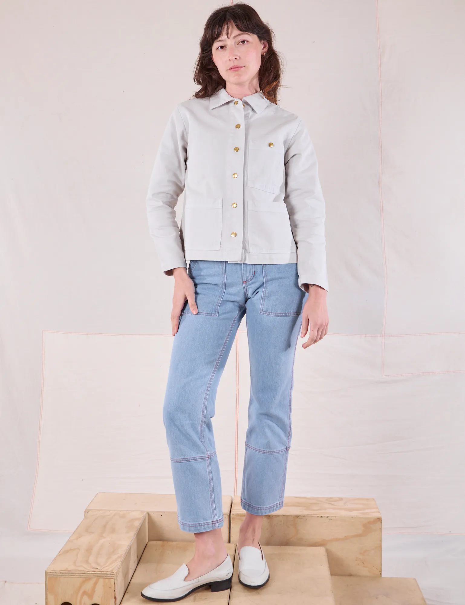 Denim Work Jacket - Stone White