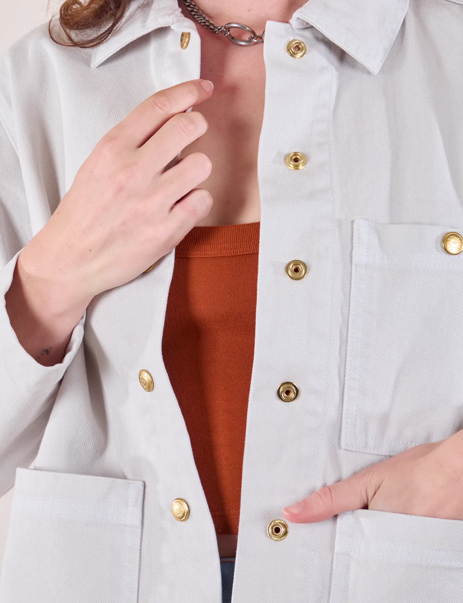 Denim Work Jacket - Stone White