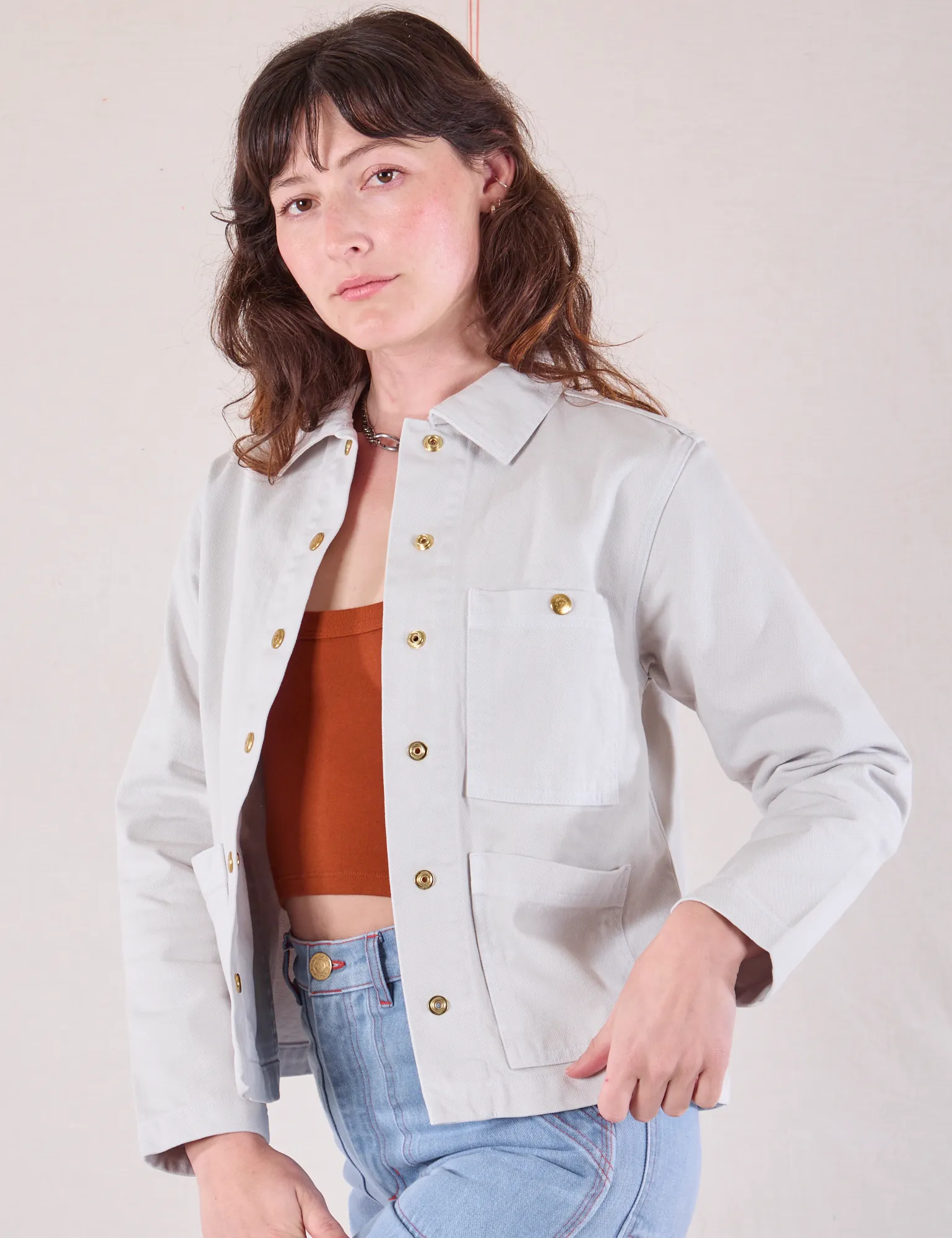 Denim Work Jacket - Stone White