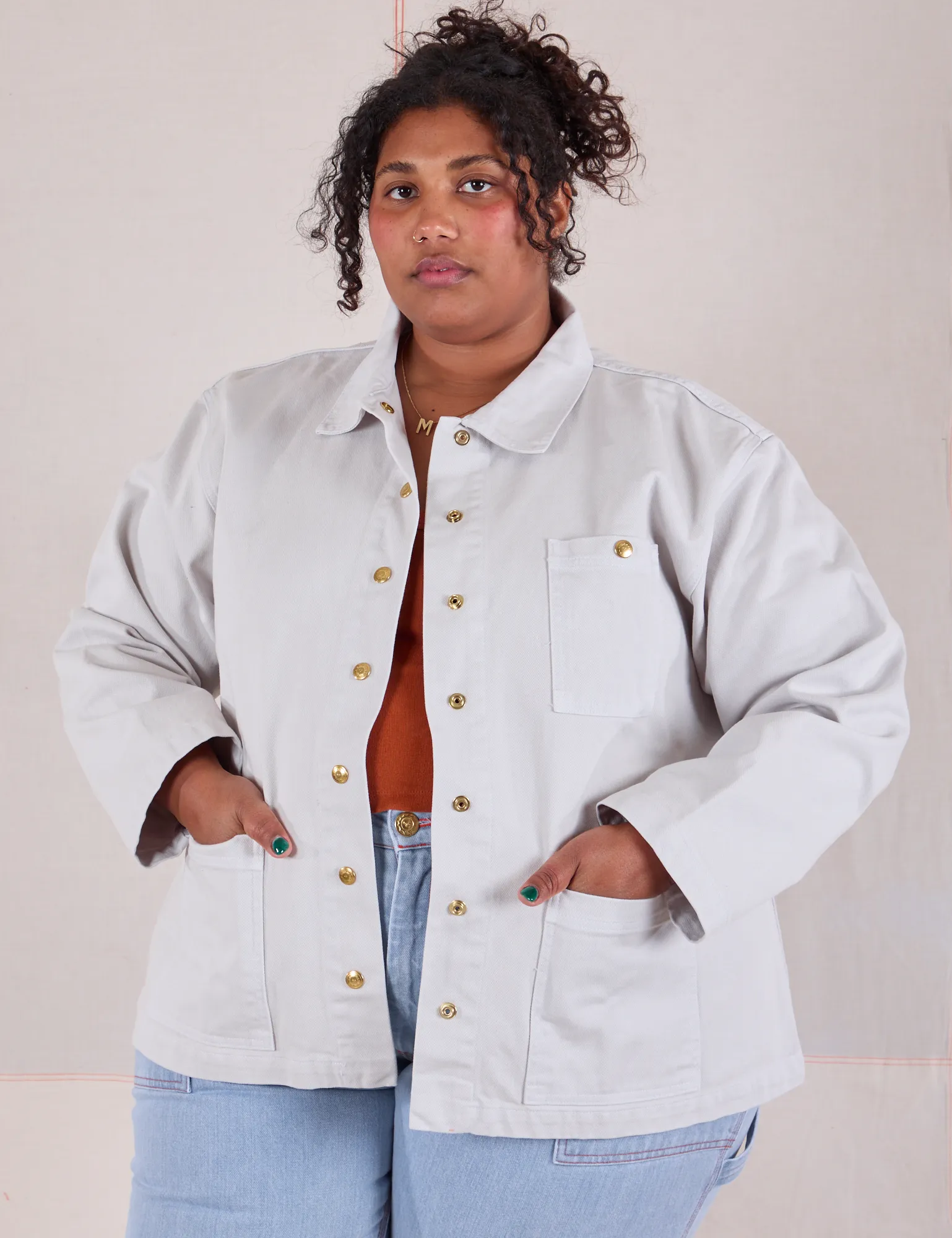 Denim Work Jacket - Stone White