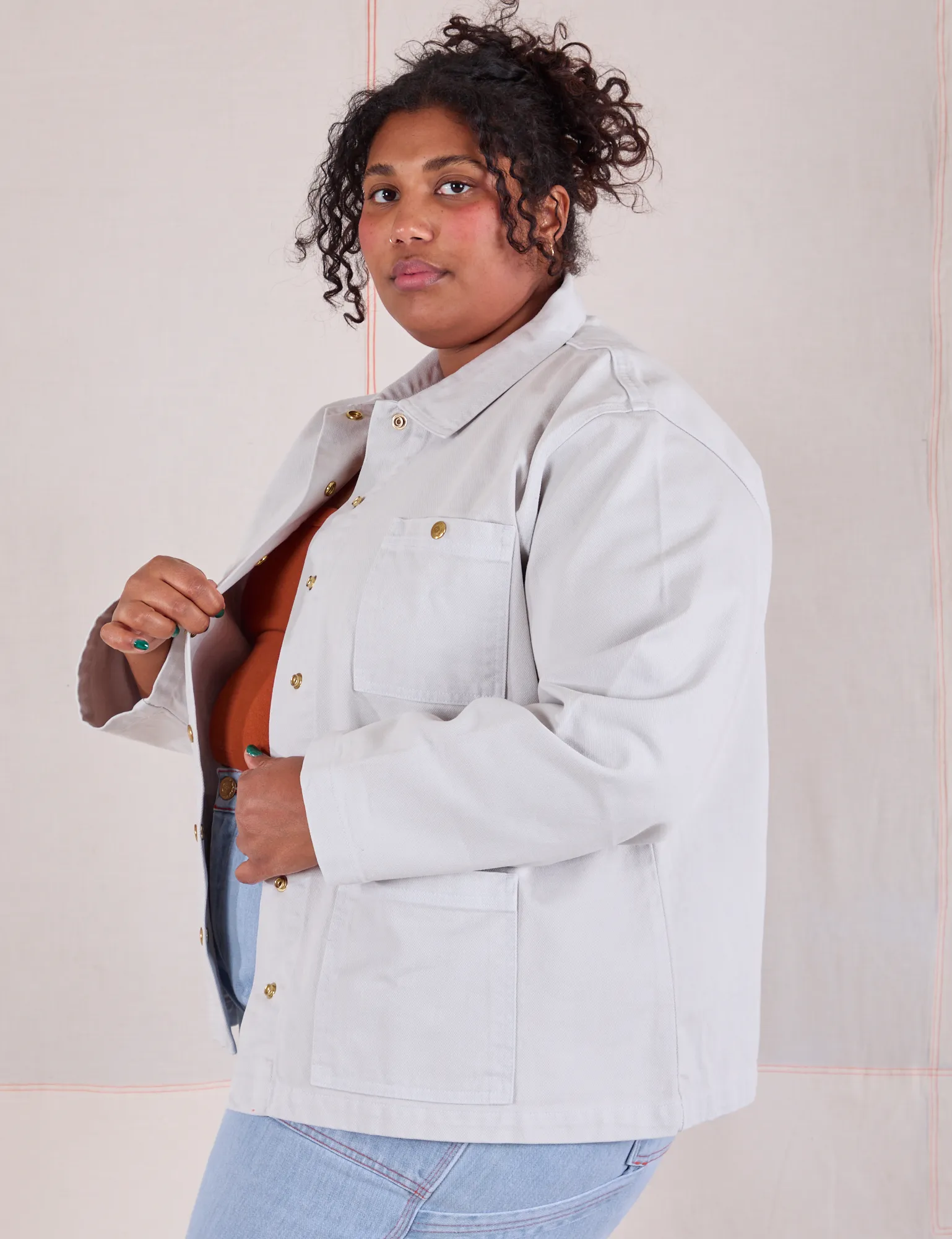 Denim Work Jacket - Stone White