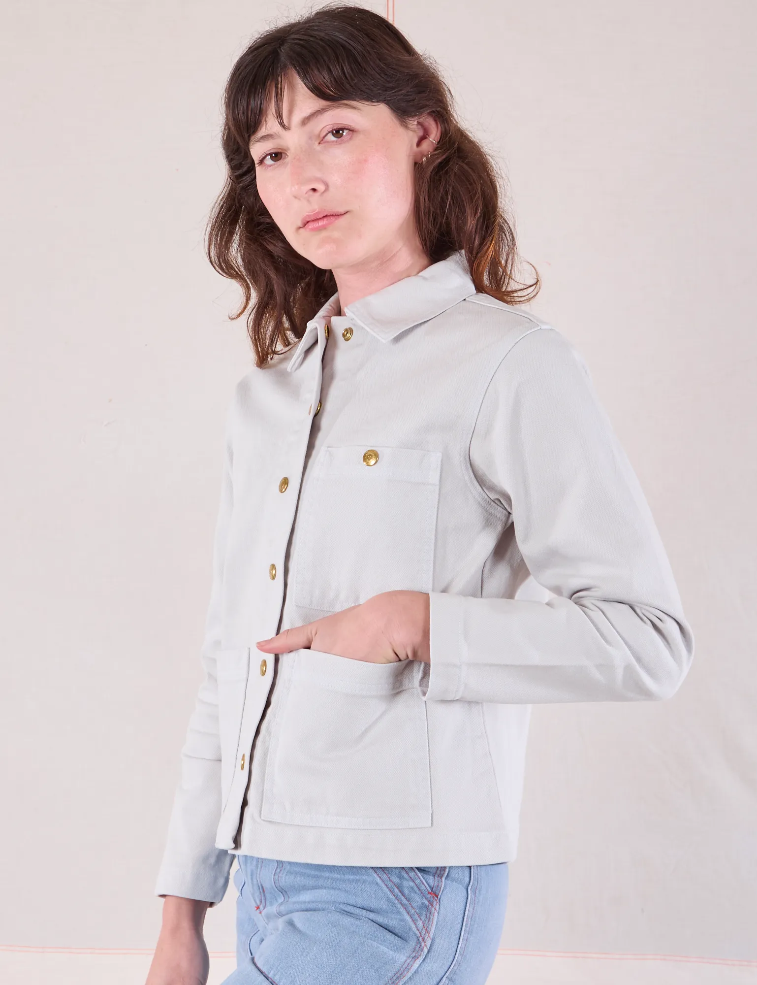 Denim Work Jacket - Stone White