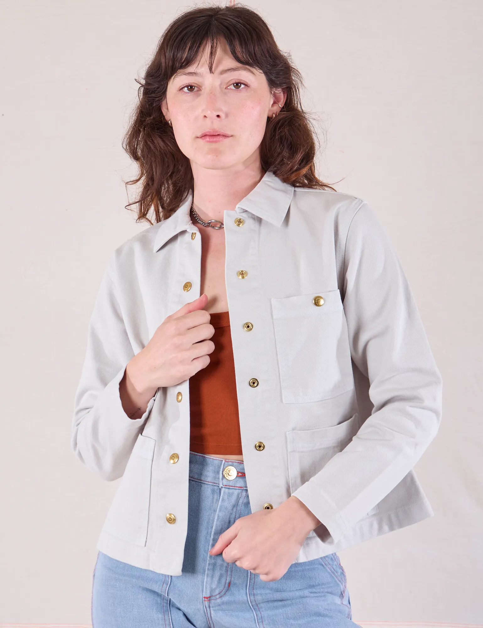 Denim Work Jacket - Stone White