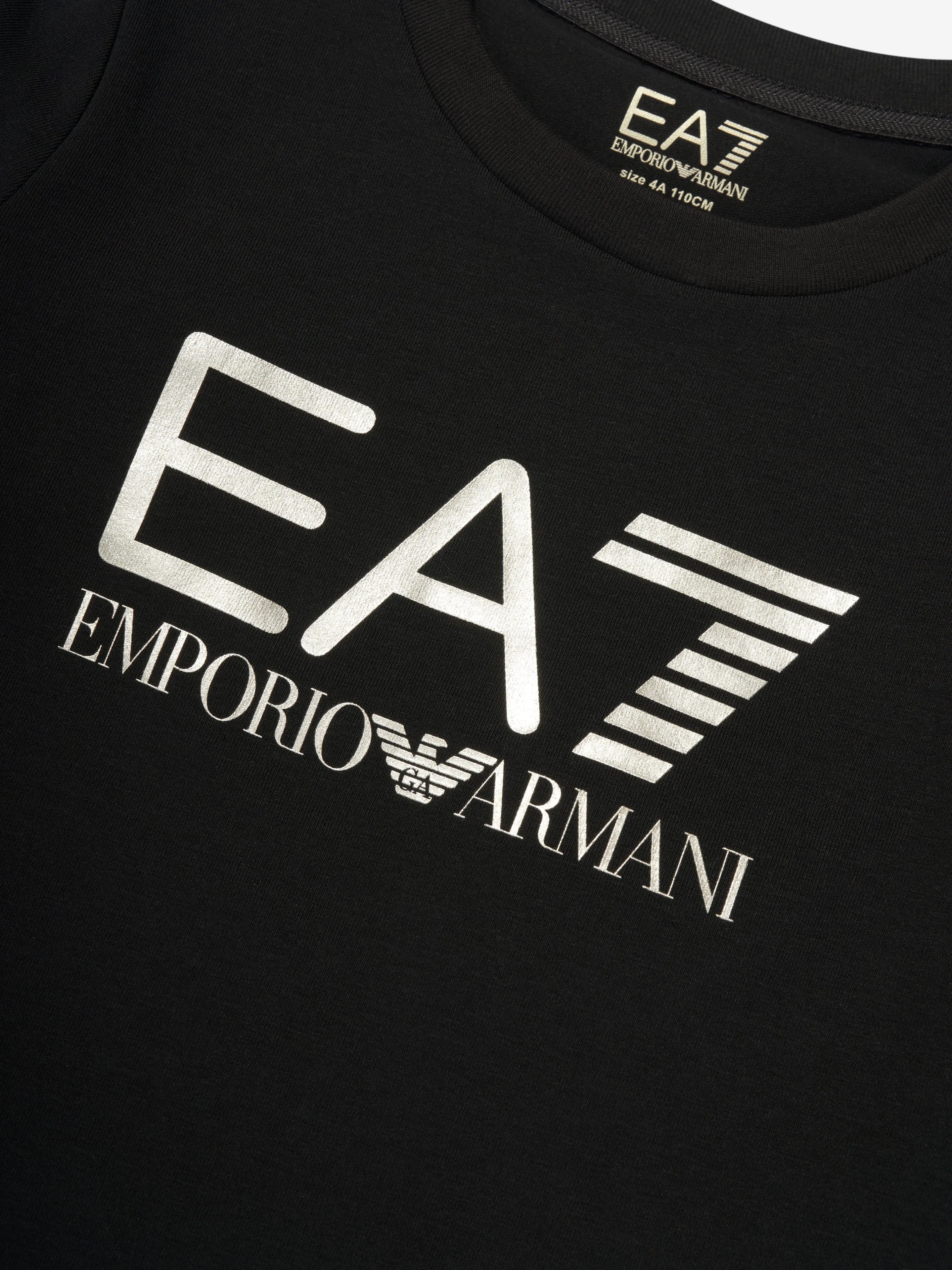 EA7 Emporio Armani Girls Long Sleeve Logo T-Shirt in Black