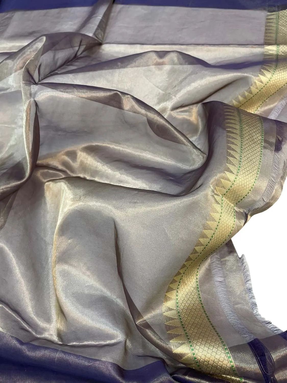 Elegant Blue Banarasi Handloom Pure Tissue Silk Saree