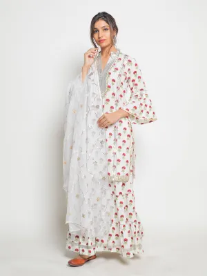 Gainda Phool print on print sharara