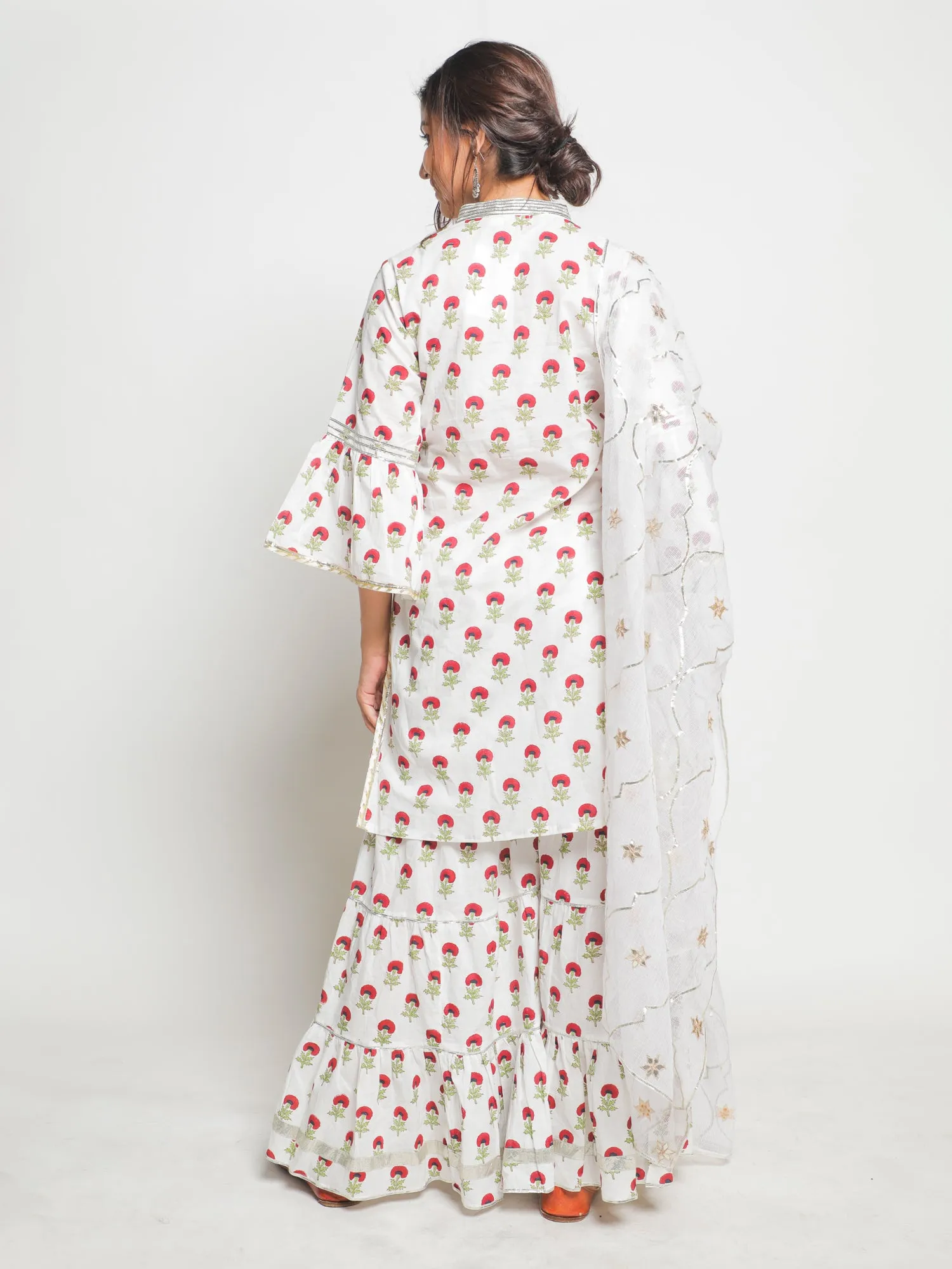 Gainda Phool print on print sharara