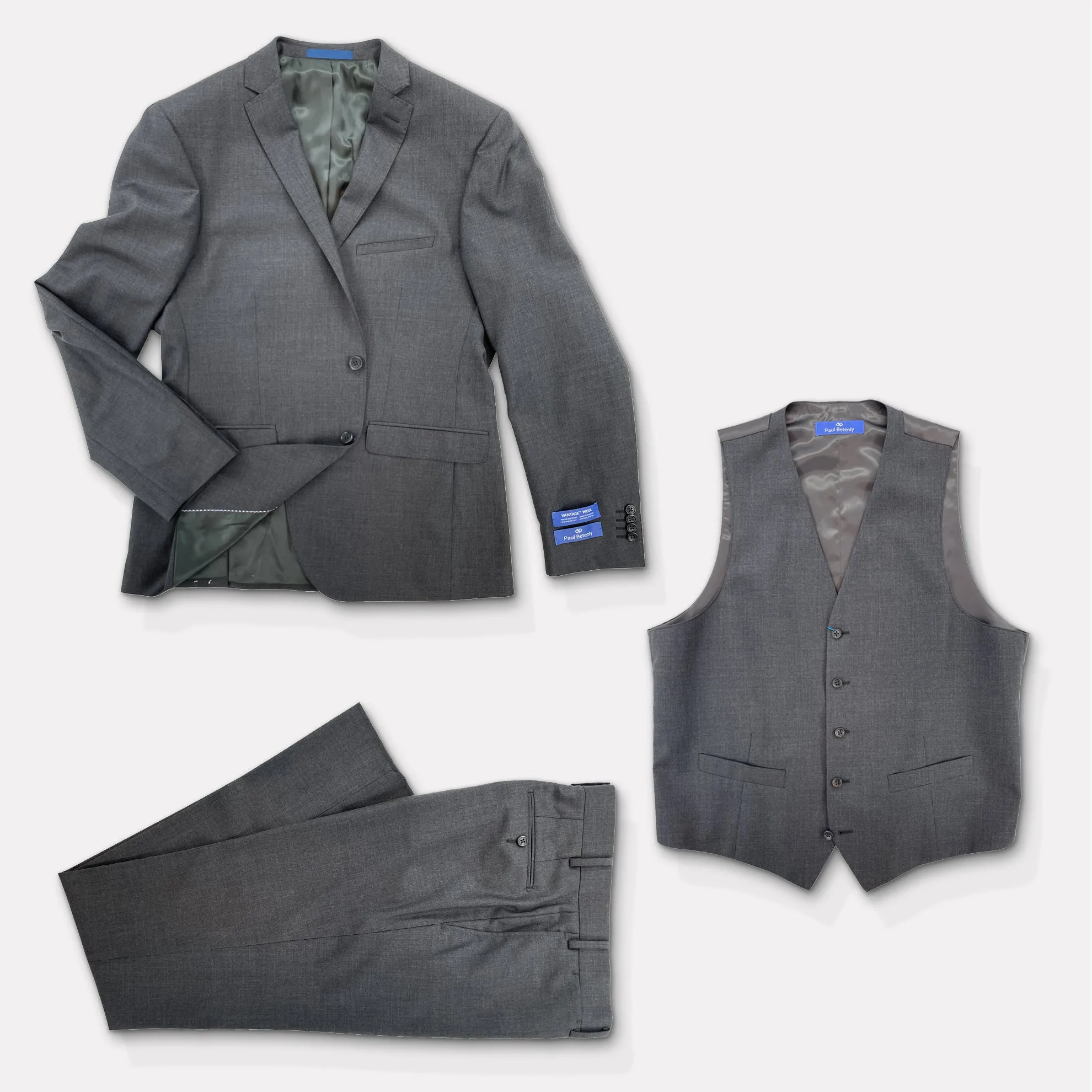 Griffin-Gabriel Slim Super 120's Two Piece Suit / Grey