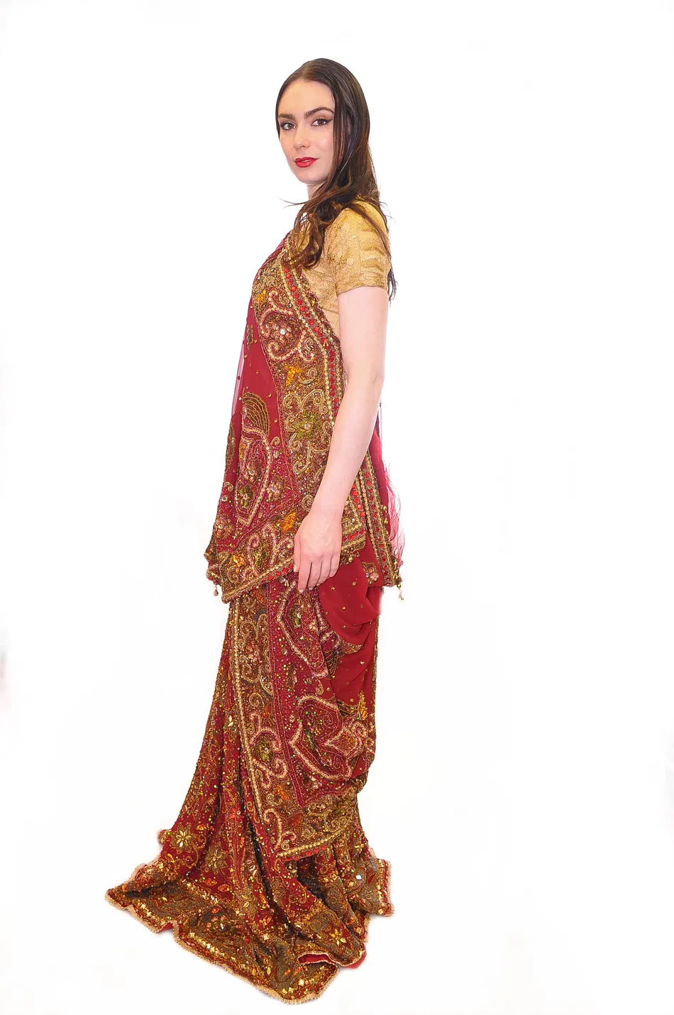 Heritage Styles Maroon Pure Zari Work Bridal Lehenga