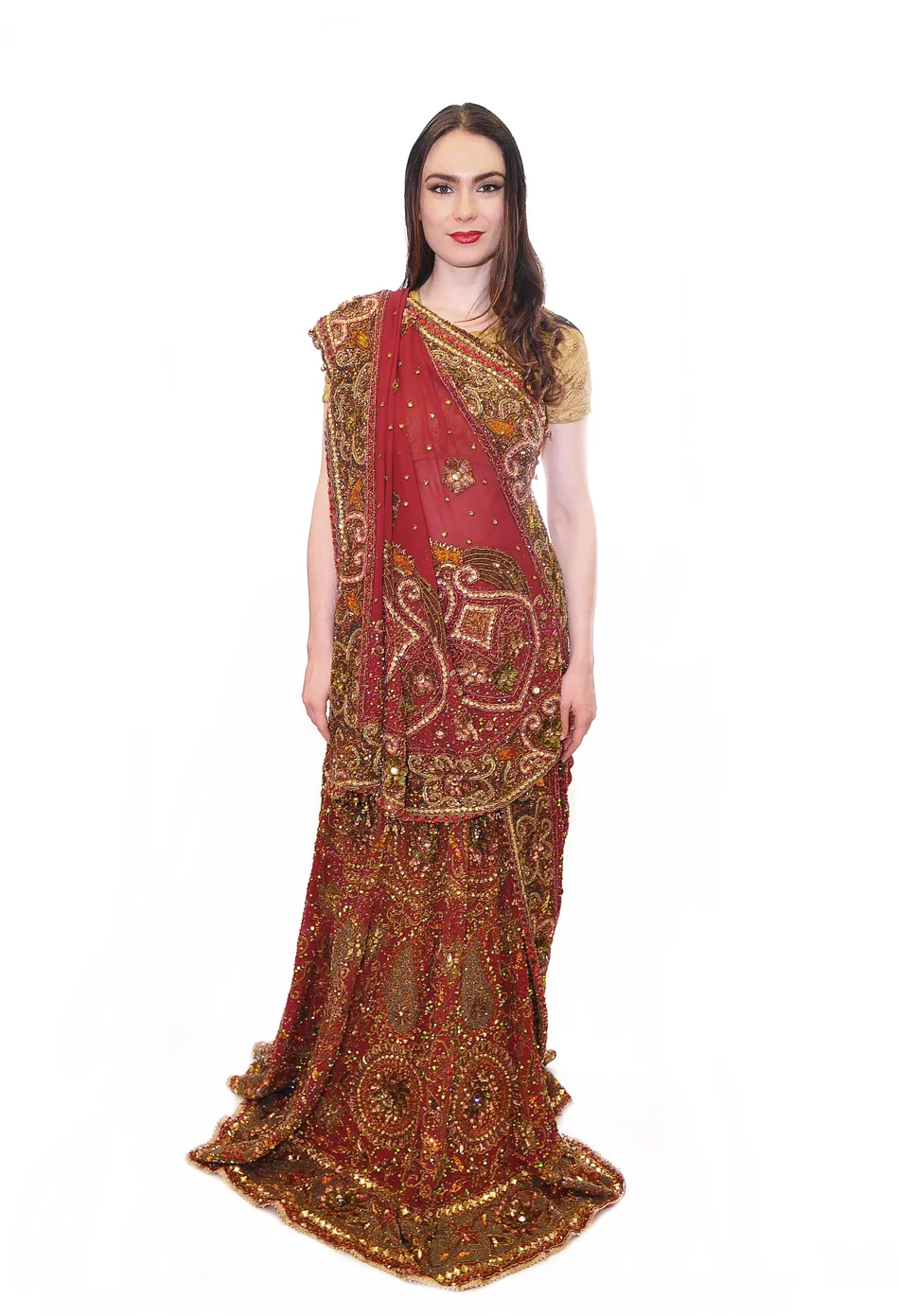 Heritage Styles Maroon Pure Zari Work Bridal Lehenga