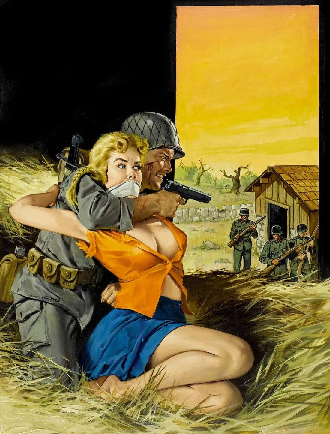 Incredible Escape from the Nazi Nightmare - Pulp Magazine Art Cover - Wil Hulsey Painting