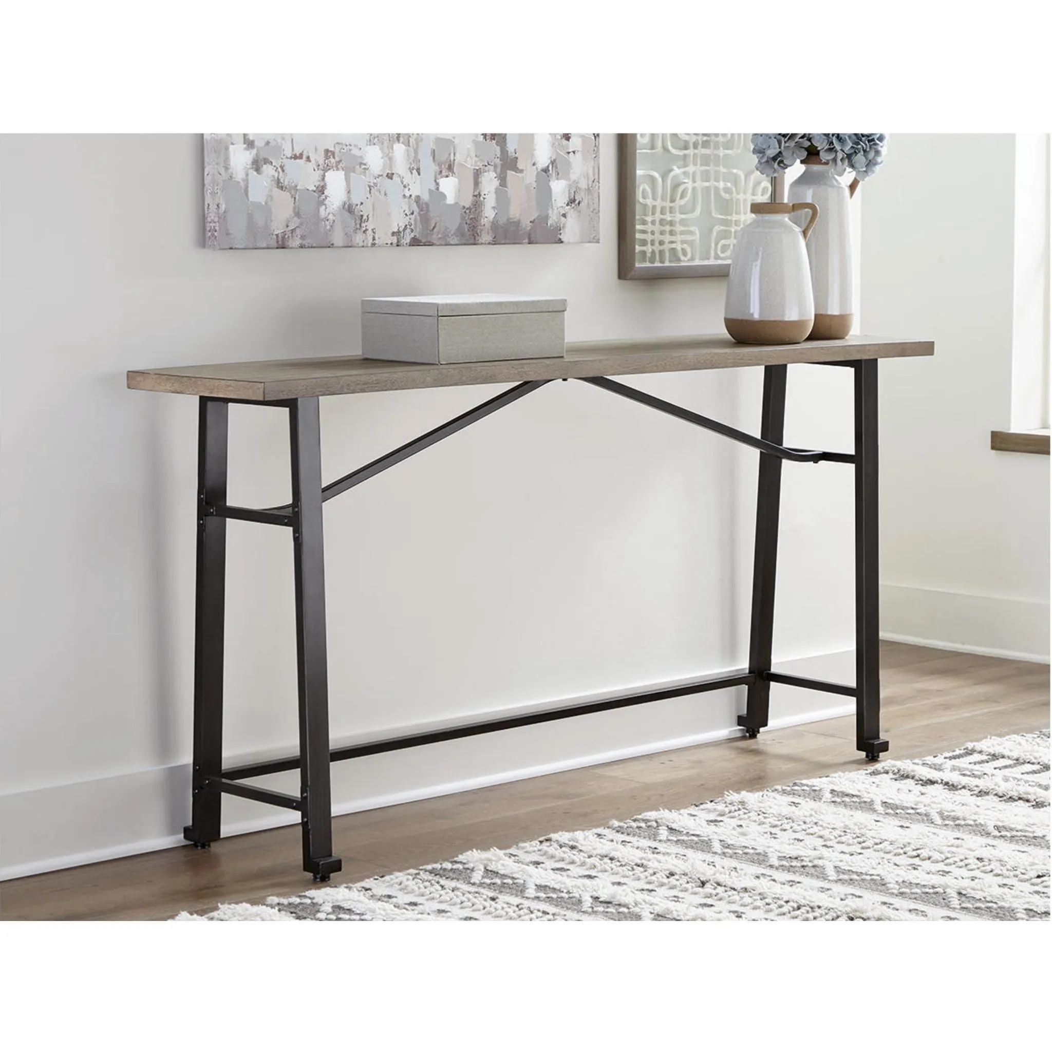 Lesterton Counter Height Table - Light Brown/Black - (D334-52)