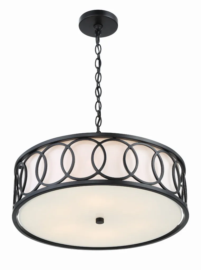 Libby Langdon Graham 6 Light Matte Black Chandelier