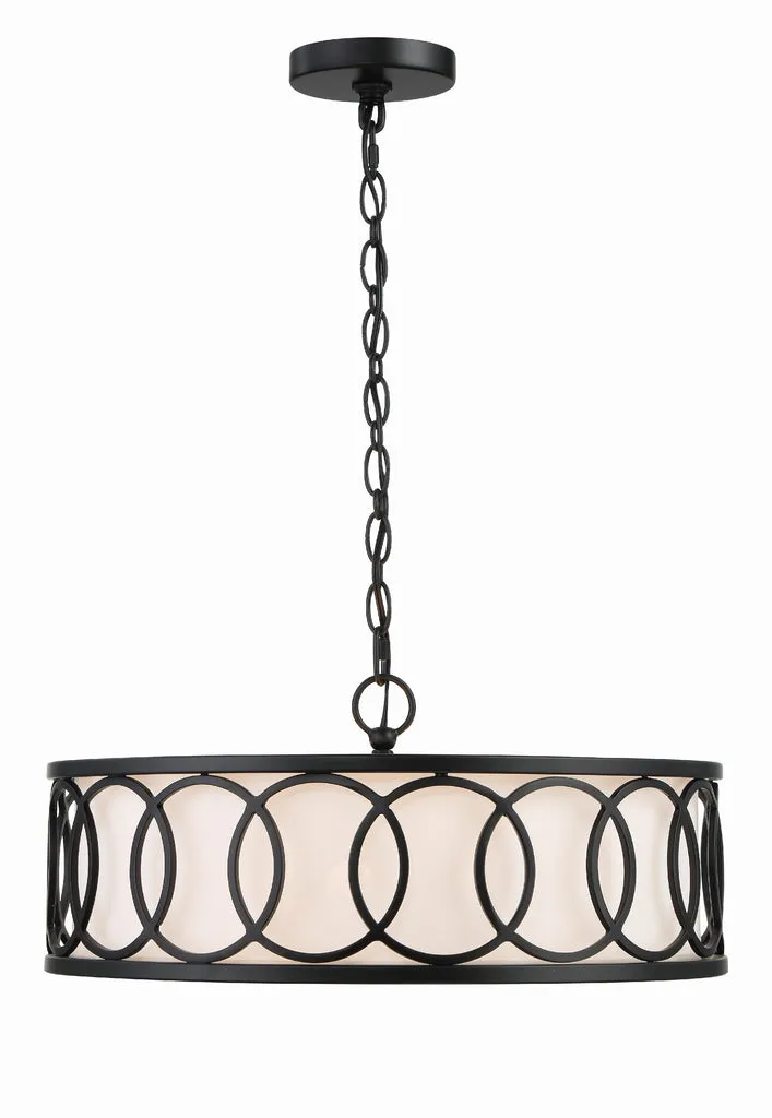 Libby Langdon Graham 6 Light Matte Black Chandelier