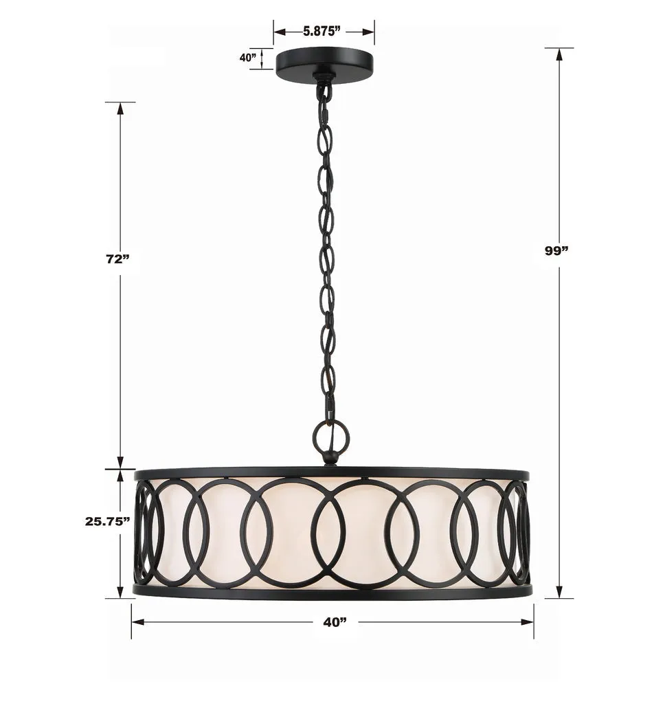 Libby Langdon Graham 6 Light Matte Black Chandelier