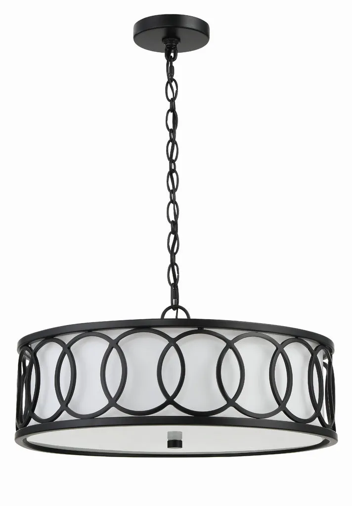 Libby Langdon Graham 6 Light Matte Black Chandelier