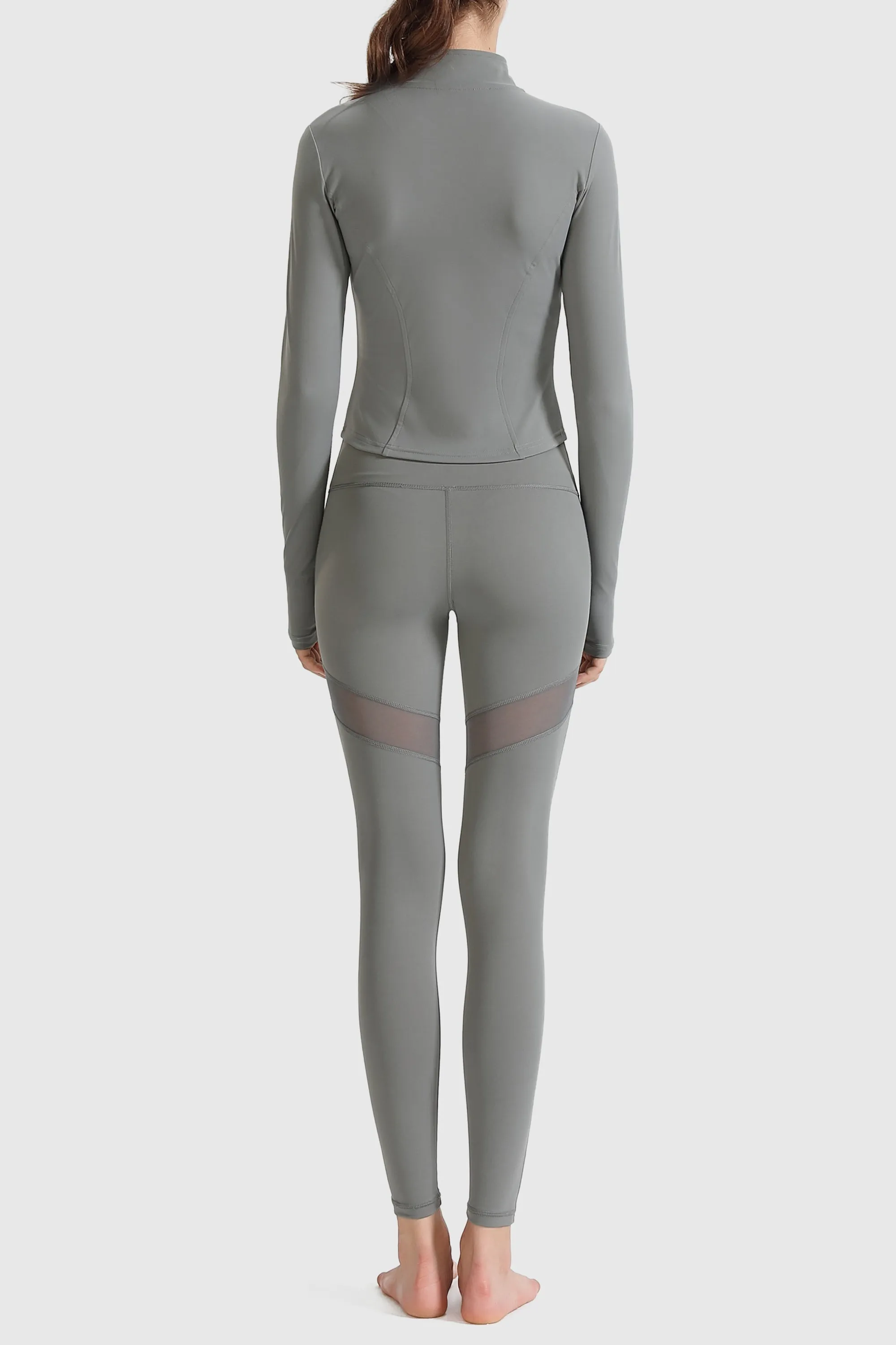 Lightweight Zip-Up Cropped Sweat Jacket