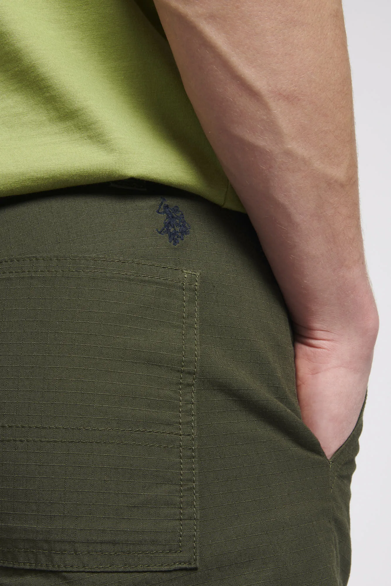 Mens Ripstop Cargo Trousers in Forest Night