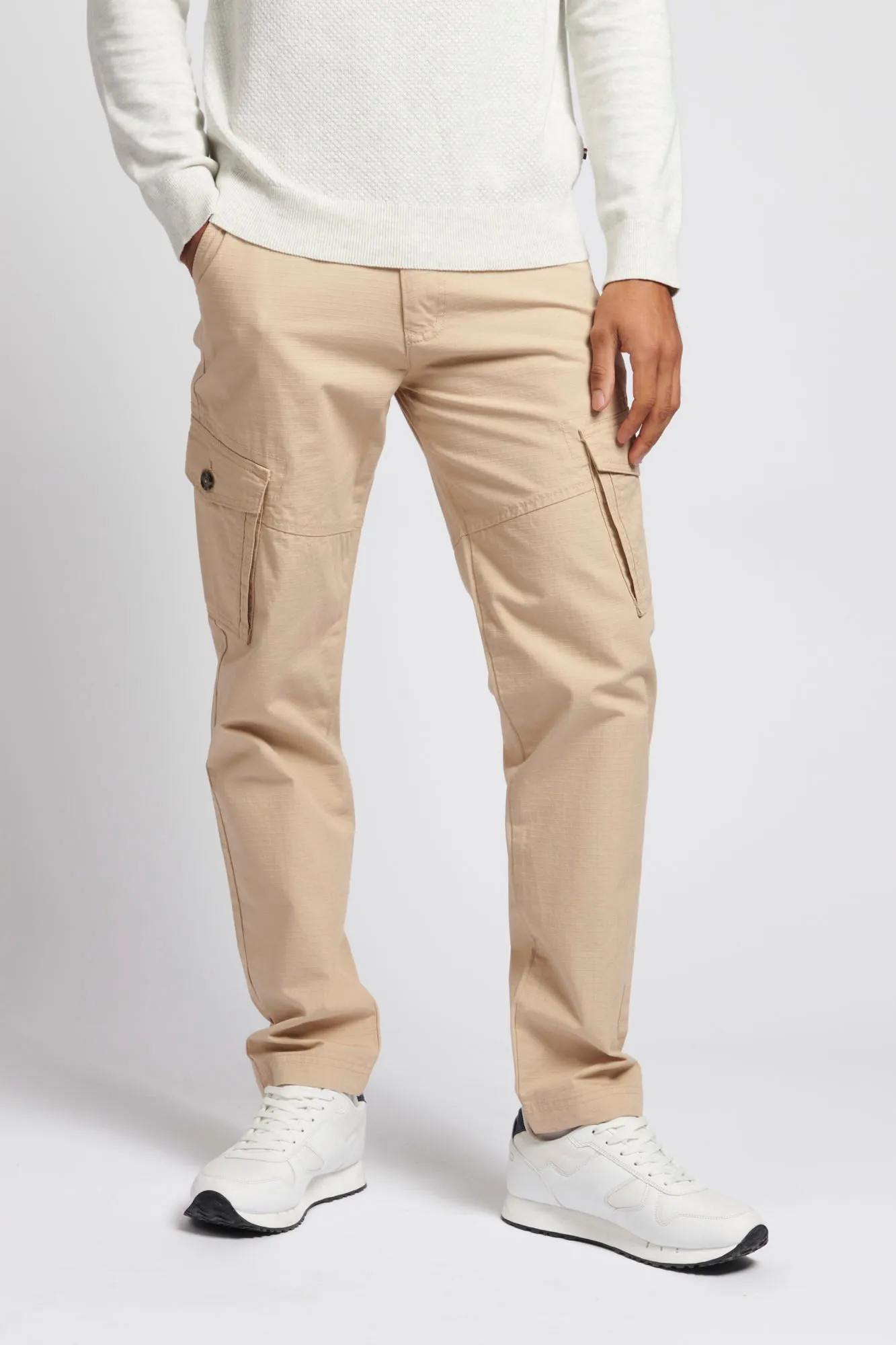 Mens Ripstop Cargo Trousers in Safari