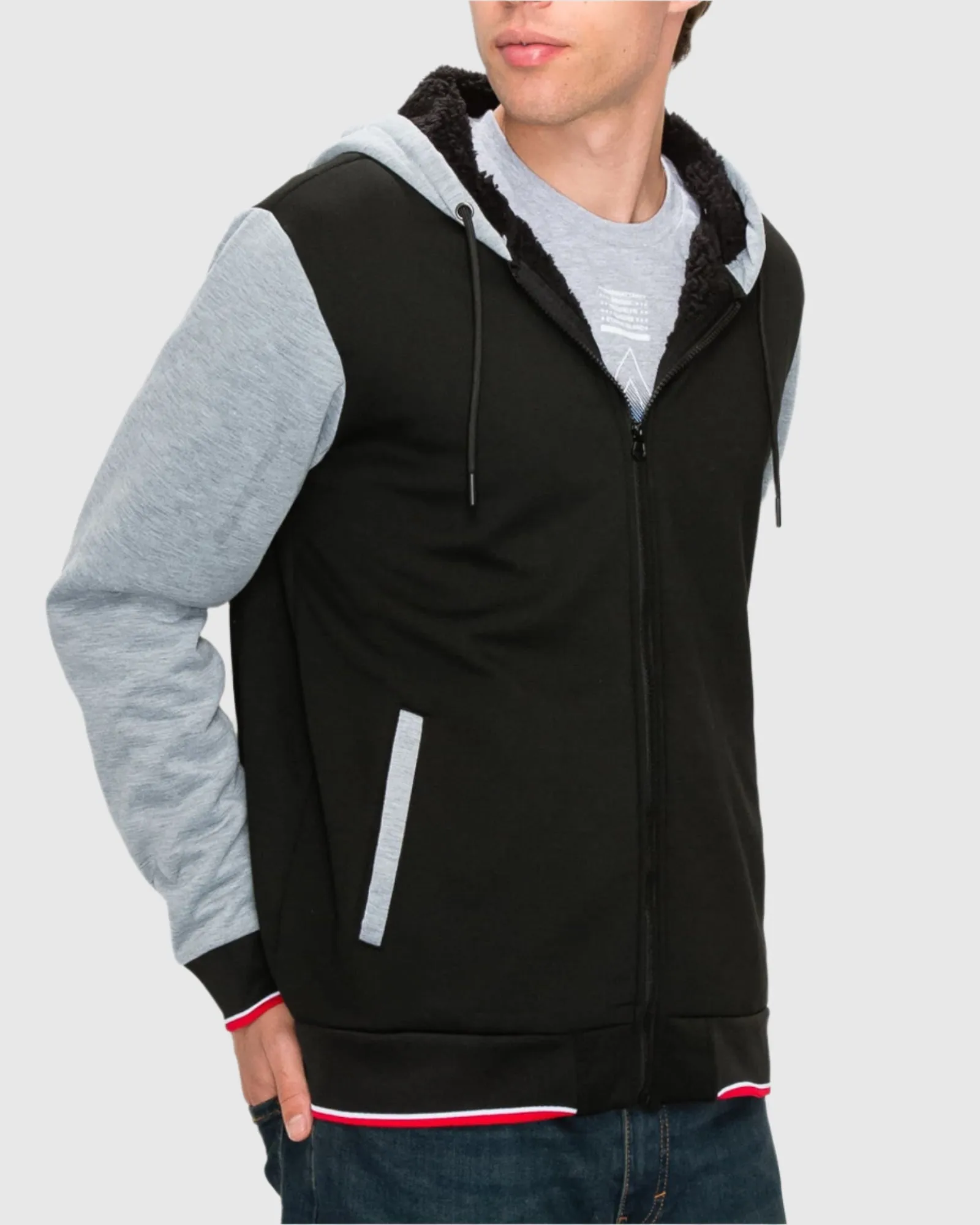 MEN'S VALUE VARSITY FLEECE SHERPA LINED JACKET
