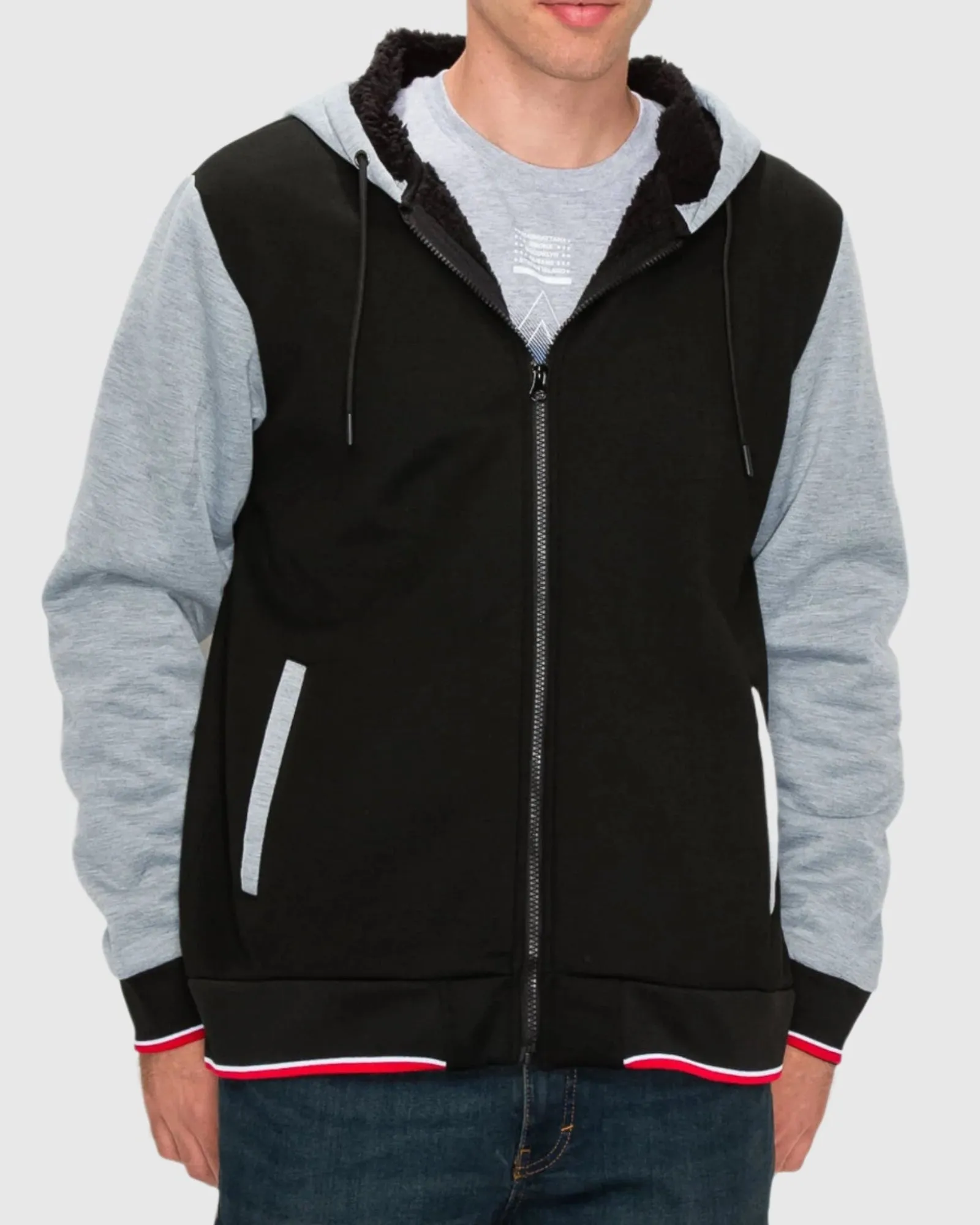 MEN'S VALUE VARSITY FLEECE SHERPA LINED JACKET