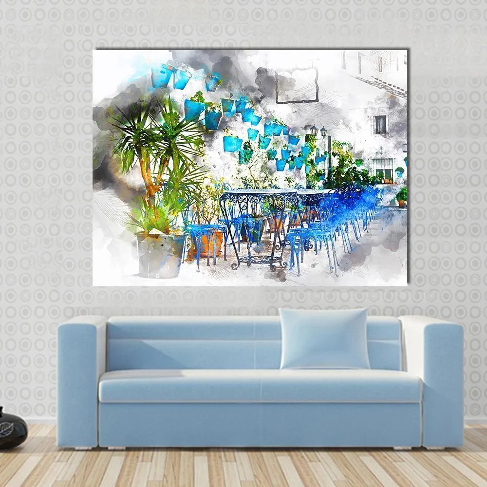 Mijas street  Spain Canvas Wall Art
