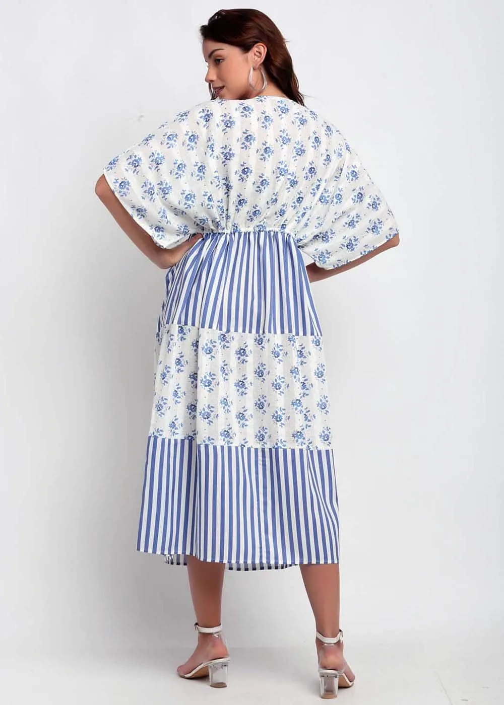 Mix Of Floral & Striper Kaftan
