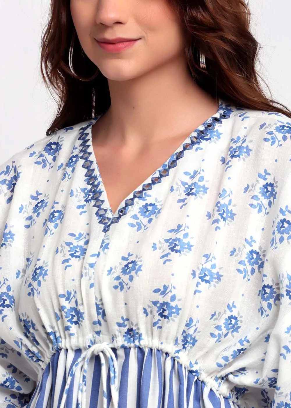 Mix Of Floral & Striper Kaftan