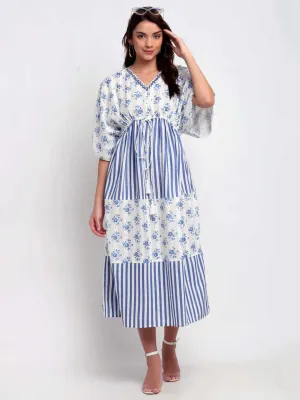 Mix Of Floral & Striper Kaftan