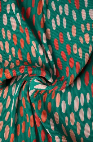 Multicolored Polka Dot Pattern Printed Crushed Georgette Fabric