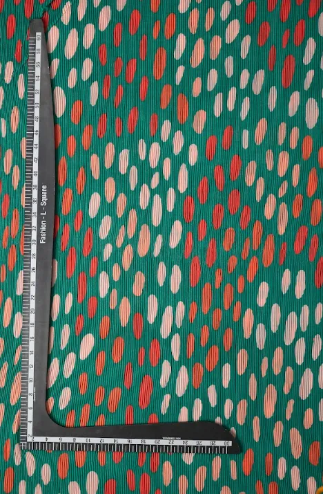 Multicolored Polka Dot Pattern Printed Crushed Georgette Fabric