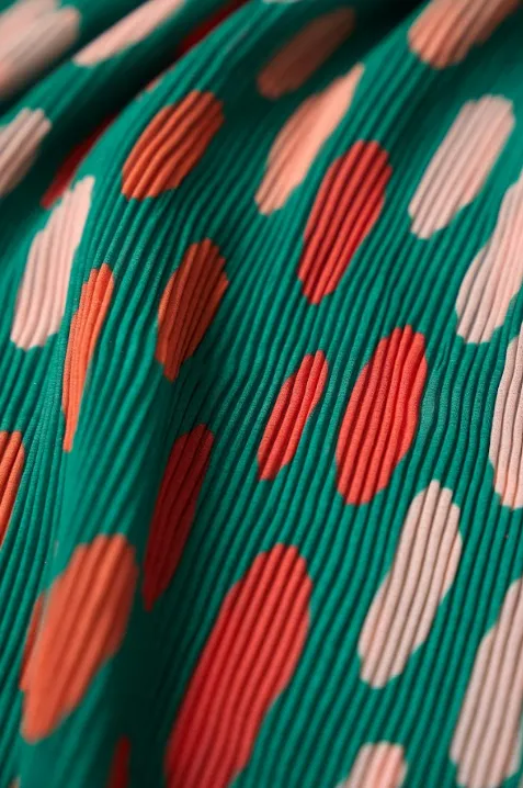 Multicolored Polka Dot Pattern Printed Crushed Georgette Fabric