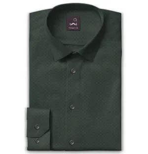 Pure Cotton - Long Sleeve - Olive Green Diagonal Print