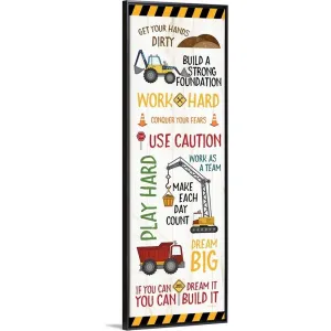 "Construction Sign" Black Float Frame Canvas Art