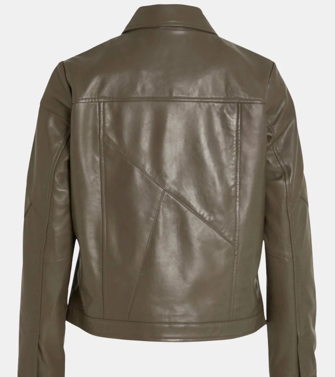 Rheydian Women's Olive Green Leather Jacket