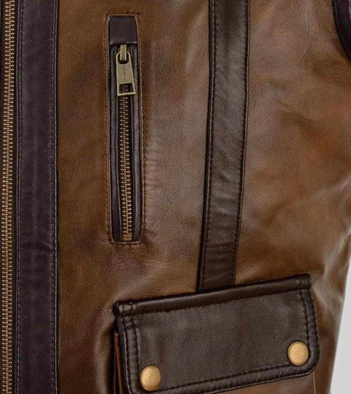Roscode Men's Brown Leather Vest