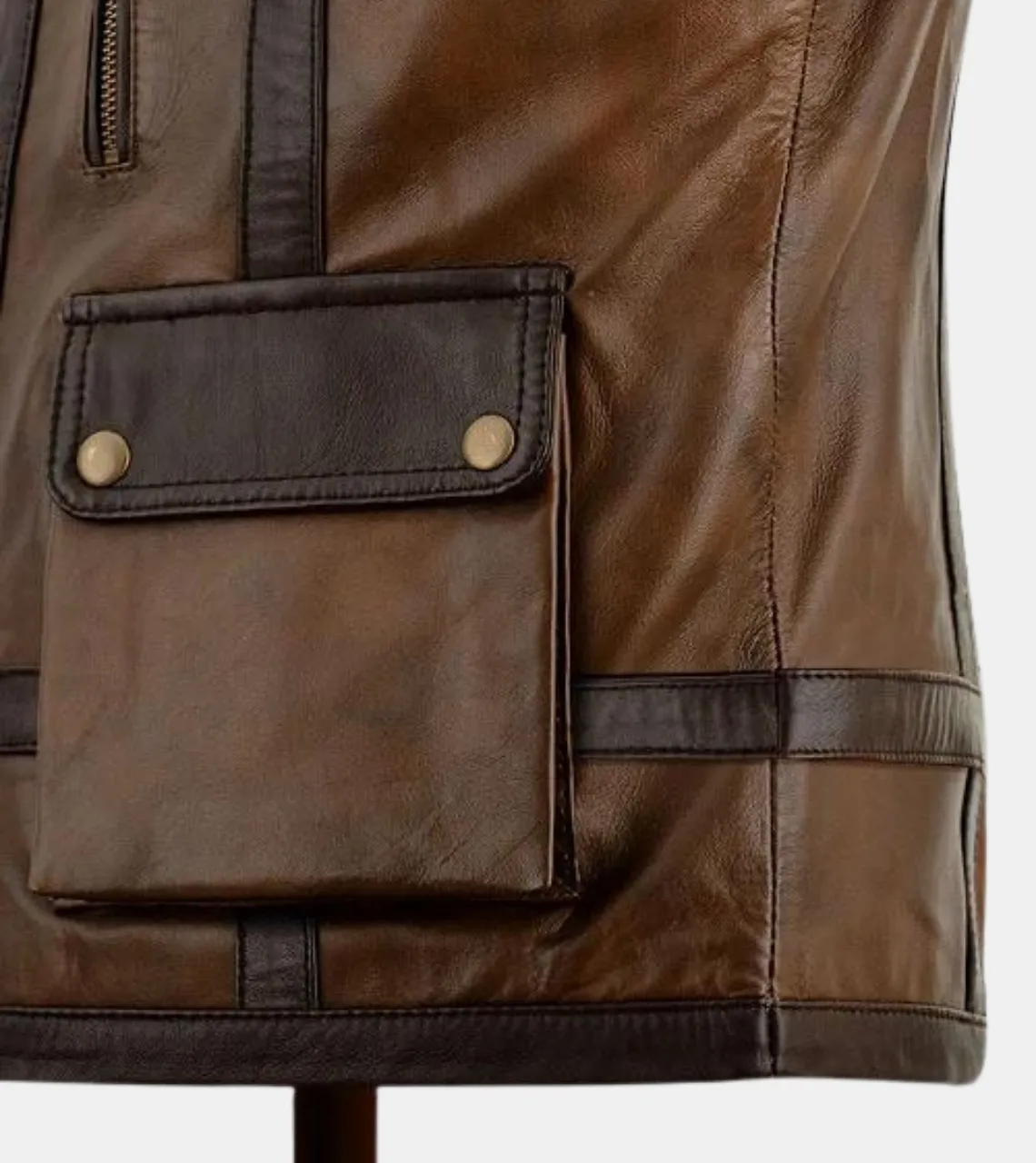 Roscode Men's Brown Leather Vest
